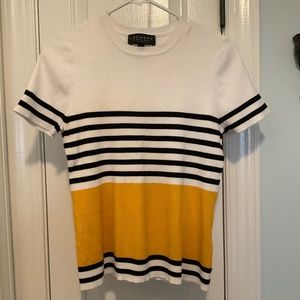Laundry by Shelli Segal white and yellow short sleeve